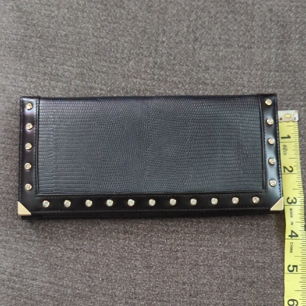 @*Black Studded Clutch